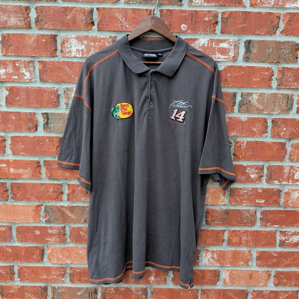 Chase Authentics Polo Shirt Mens 3XL Grey Bass Pro Shops Tony Stewart 14 NASCAR